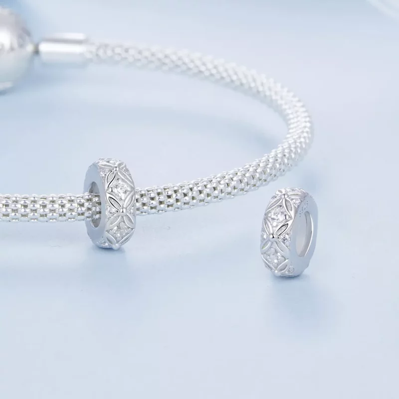 (imagen para) Charm espaciador de silicona con patrón en relieve estilo PANDORA - BSC1011 - Ver 4