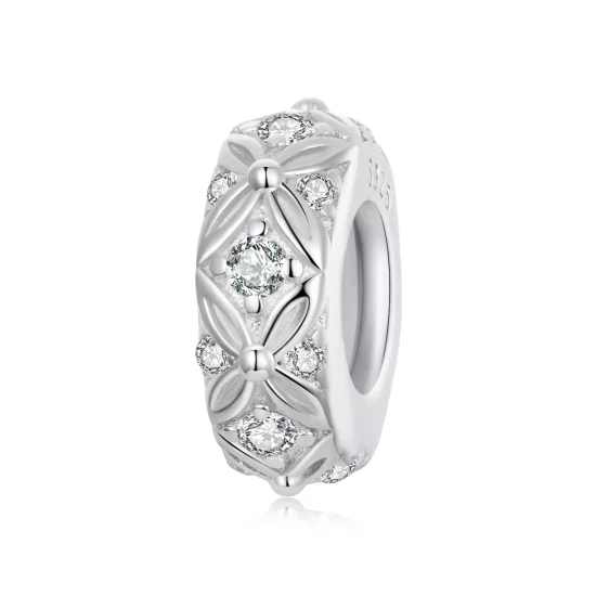 (imagen para) Charm espaciador de silicona con patrón en relieve estilo PANDORA - BSC1011