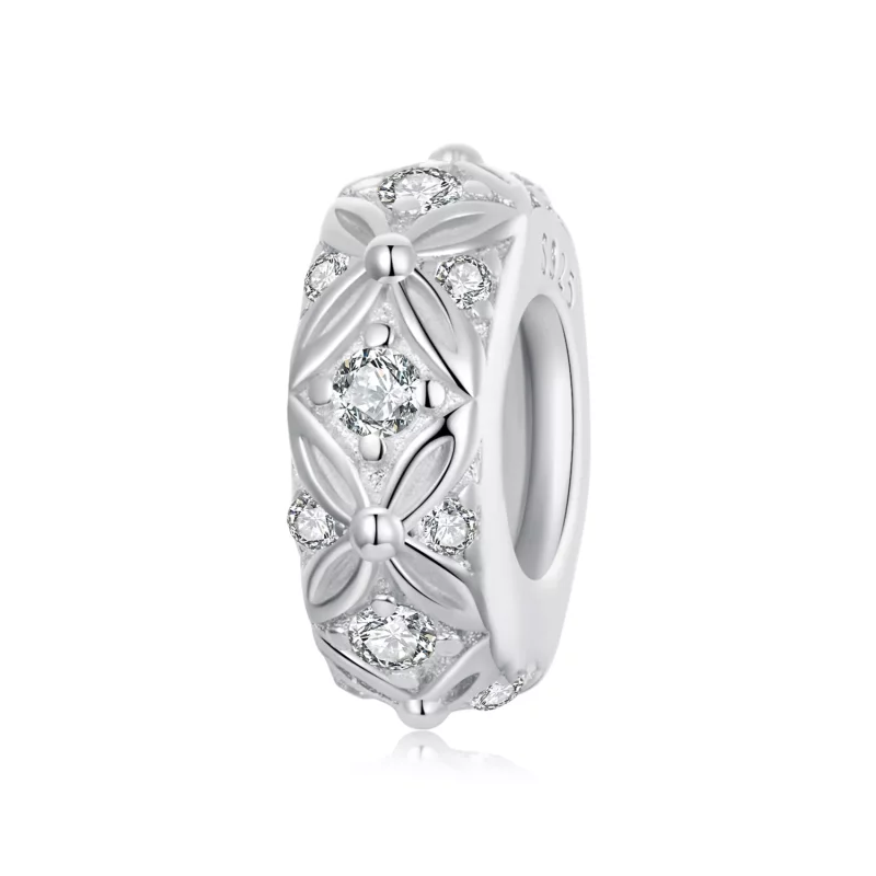 (imagen para) Charm espaciador de silicona con patrón en relieve estilo PANDORA - BSC1011