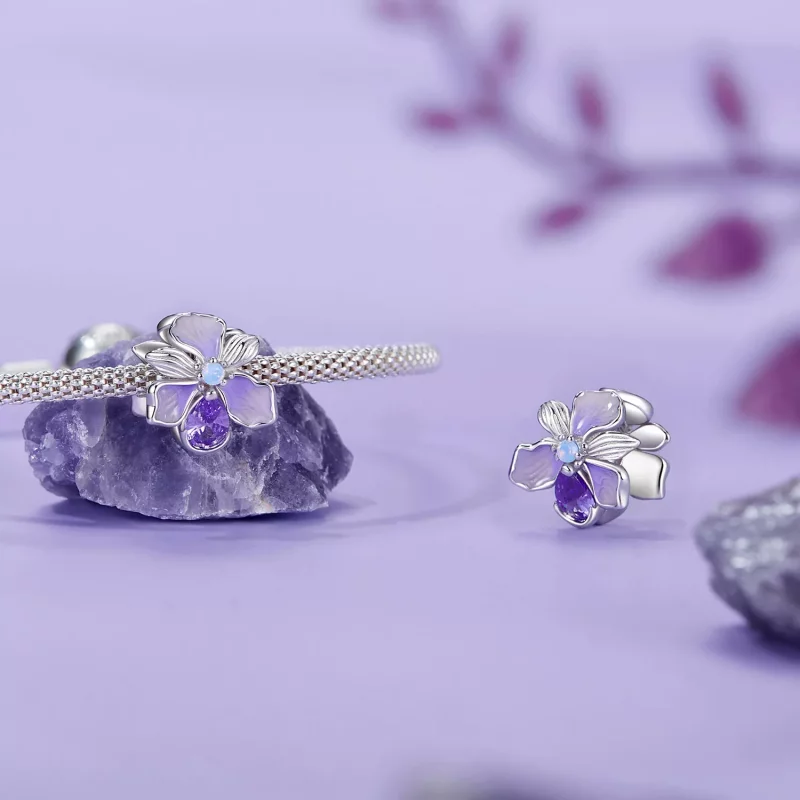 (imagen para) Charm romántico de iris estilo PANDORA - BSC1031 - Ver 4