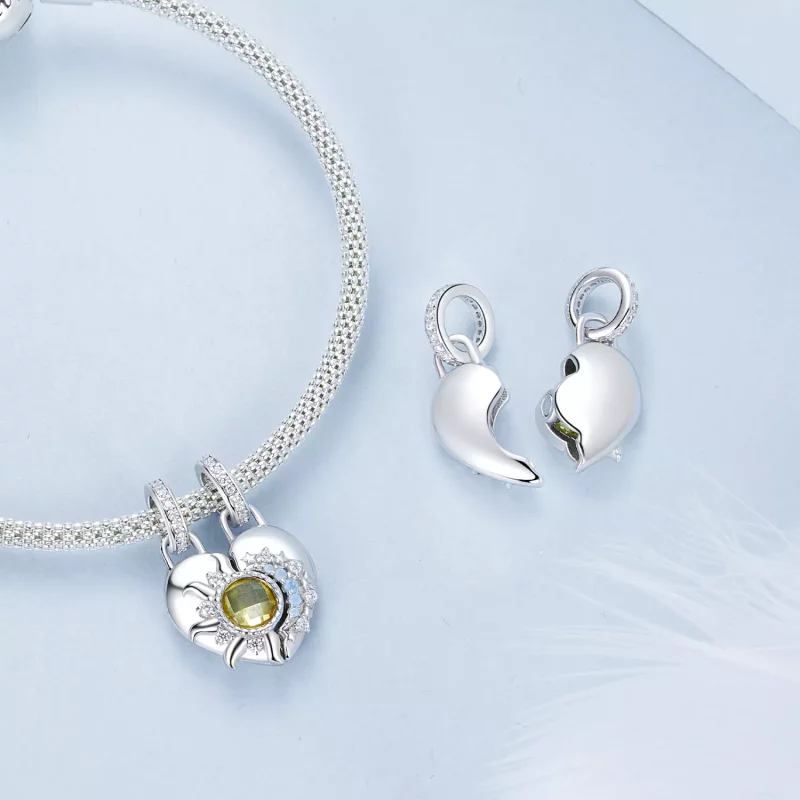 (imagen para) Colgante de amor con sol y luna estilo PANDORA - BSC1034 - Ver 9