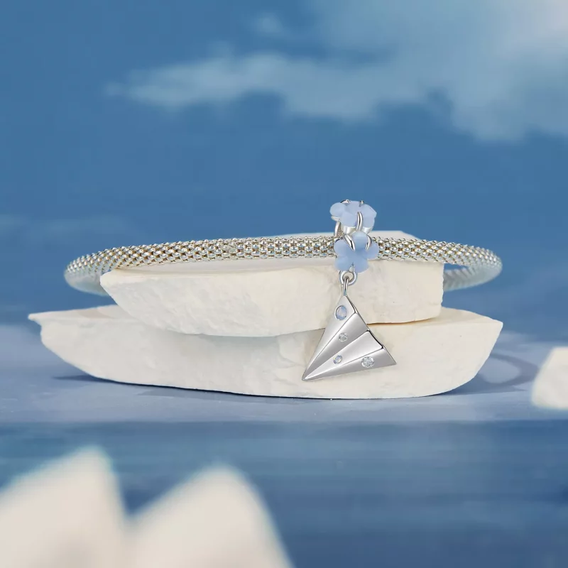 (imagen para) Colgante de avión de papel estilo PANDORA - BSC1027 - Ver 3