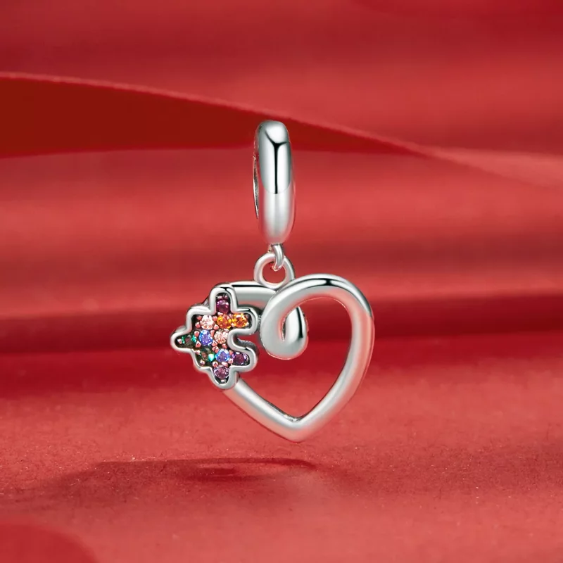 (imagen para) Colgante de rompecabezas con forma de corazón estilo PANDORA - SCC2774 - Ver 2