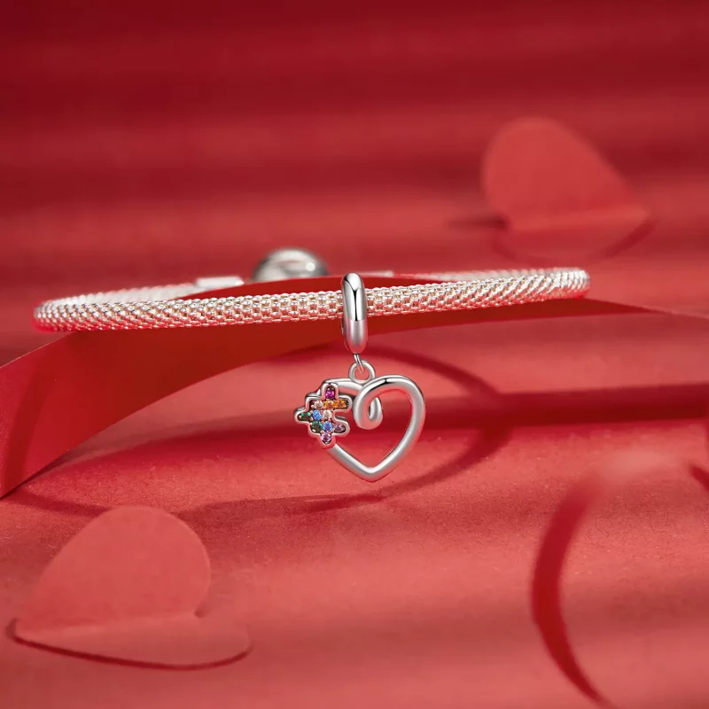 (imagen para) Colgante de rompecabezas con forma de corazón estilo PANDORA - SCC2774 - Ver 3