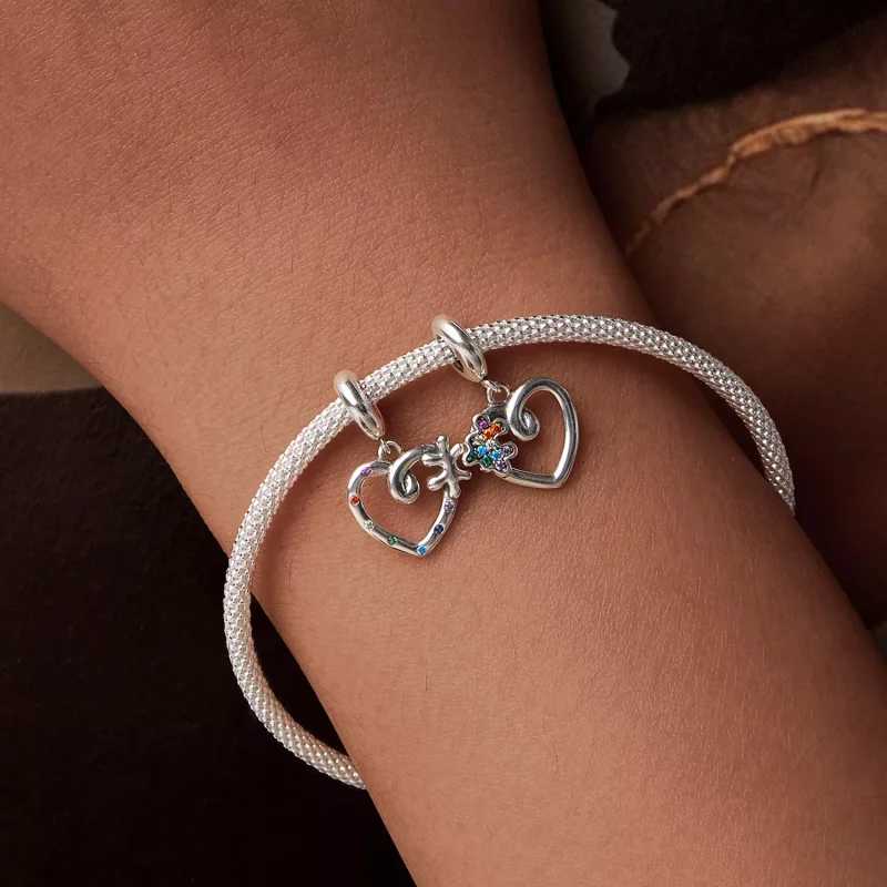 (imagen para) Colgante de rompecabezas con forma de corazón estilo PANDORA - SCC2774 - Ver 7