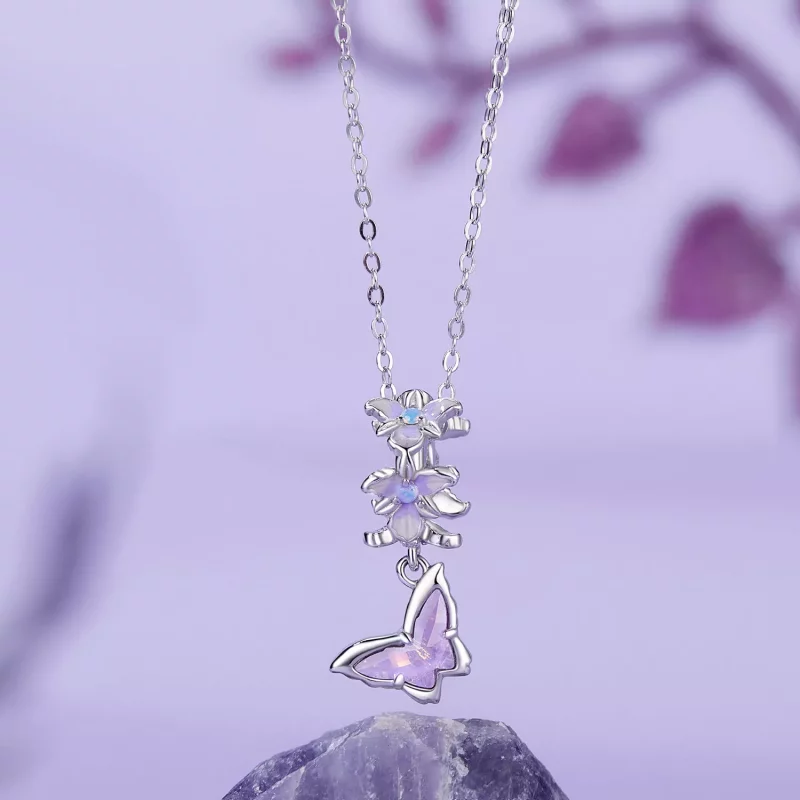 (imagen para) Colgante estilo PANDORA con forma de mariposa e iris - BSC1033 - Ver 3