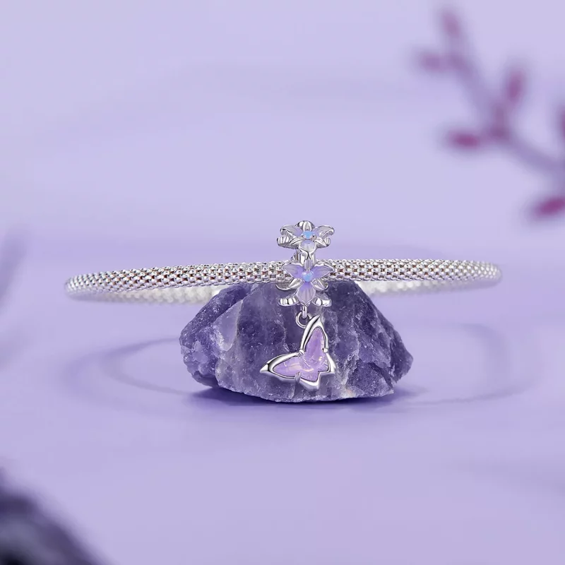 (imagen para) Colgante estilo PANDORA con forma de mariposa e iris - BSC1033 - Ver 4