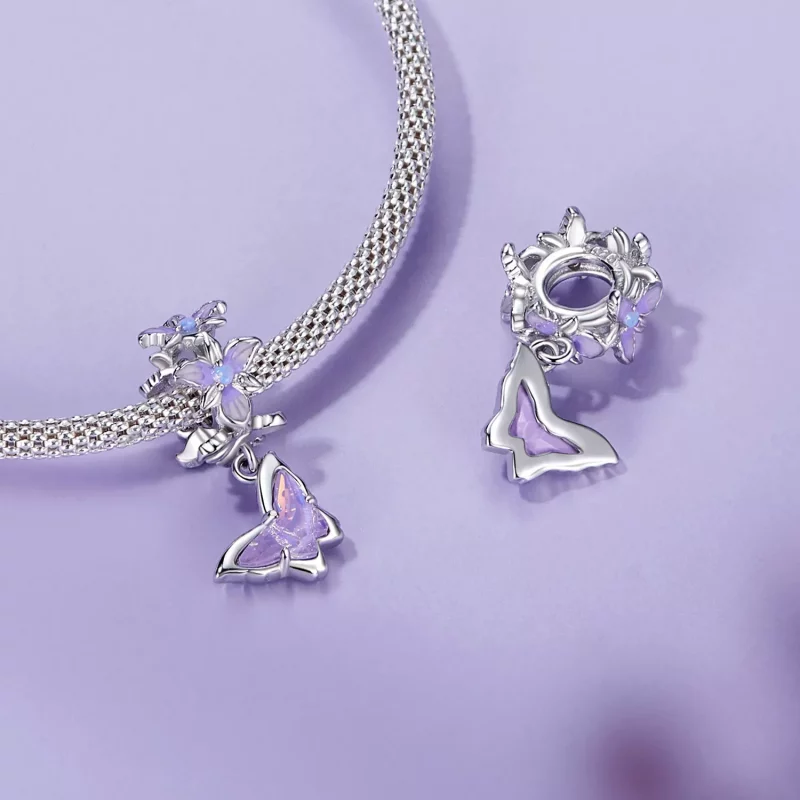 (imagen para) Colgante estilo PANDORA con forma de mariposa e iris - BSC1033 - Ver 5