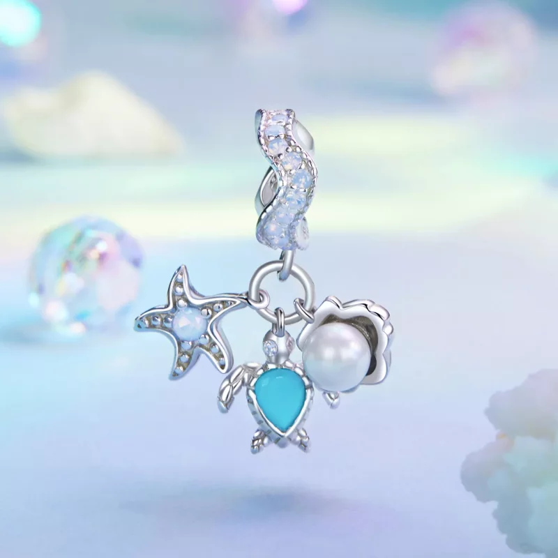(imagen para) Colgante estilo PANDORA Océano Azul - BSC992 - Ver 2