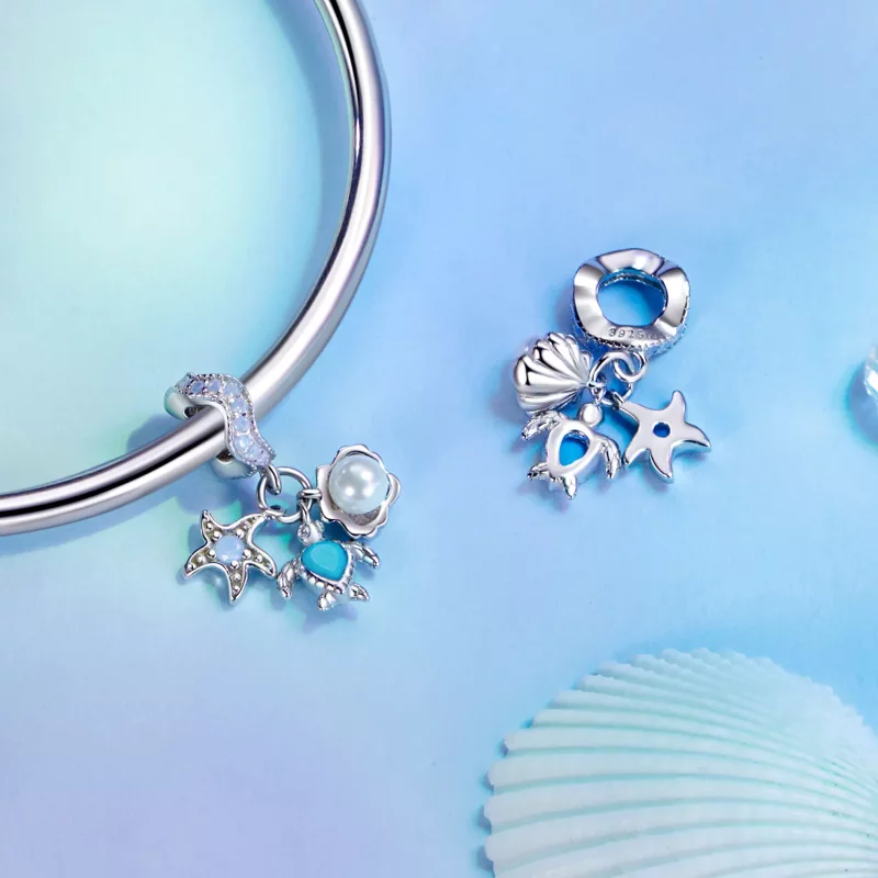 (imagen para) Colgante estilo PANDORA Océano Azul - BSC992 - Ver 4