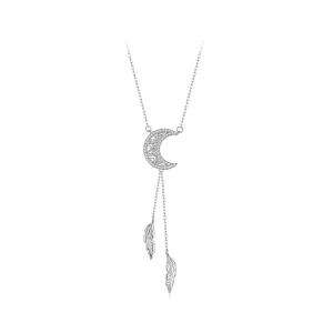 Collar atrapasueños con forma de luna estilo PANDORA - BSN390 (imagen para) Collar atrapasueños con forma de luna estilo PANDORA - BSN390