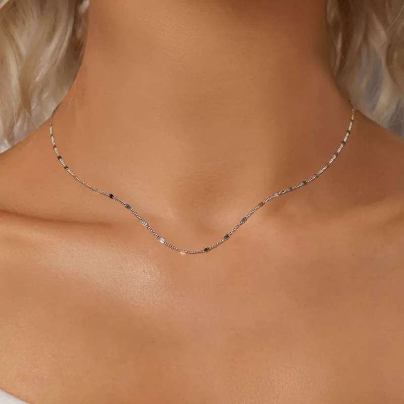 (imagen para) Collar básico exquisito y brillante estilo PANDORA - SCA030 - Ver 4