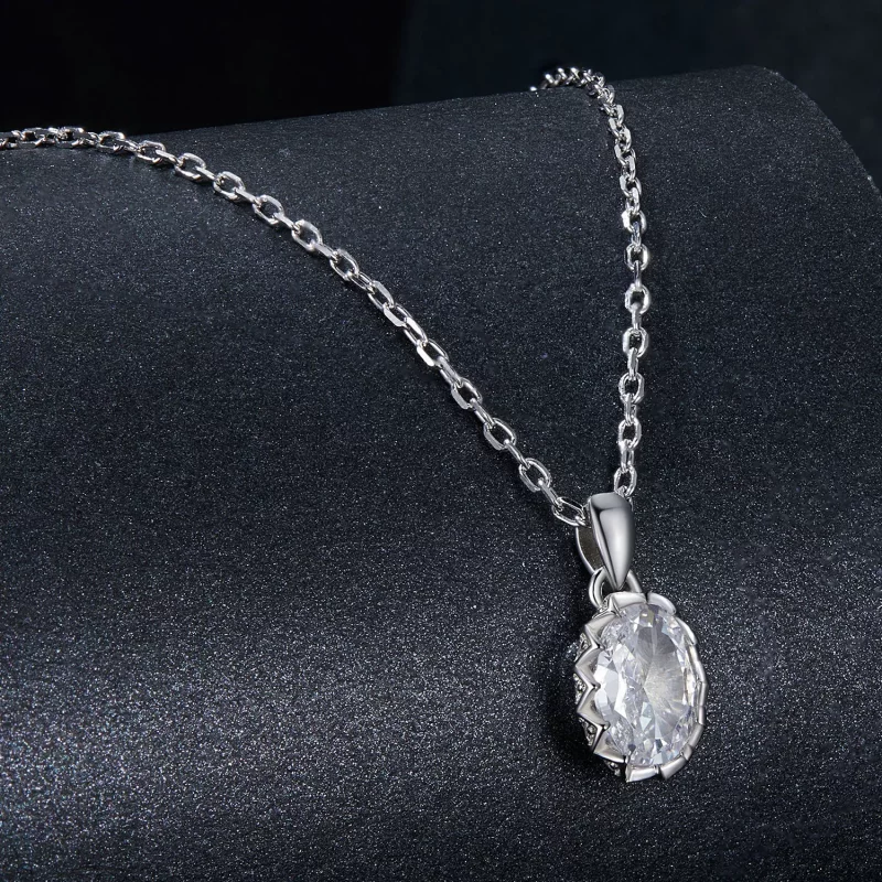 (imagen para) Collar de moissanita de 1 ct estilo PANDORA Brilliant Beauty (con un certificado - Ver 2