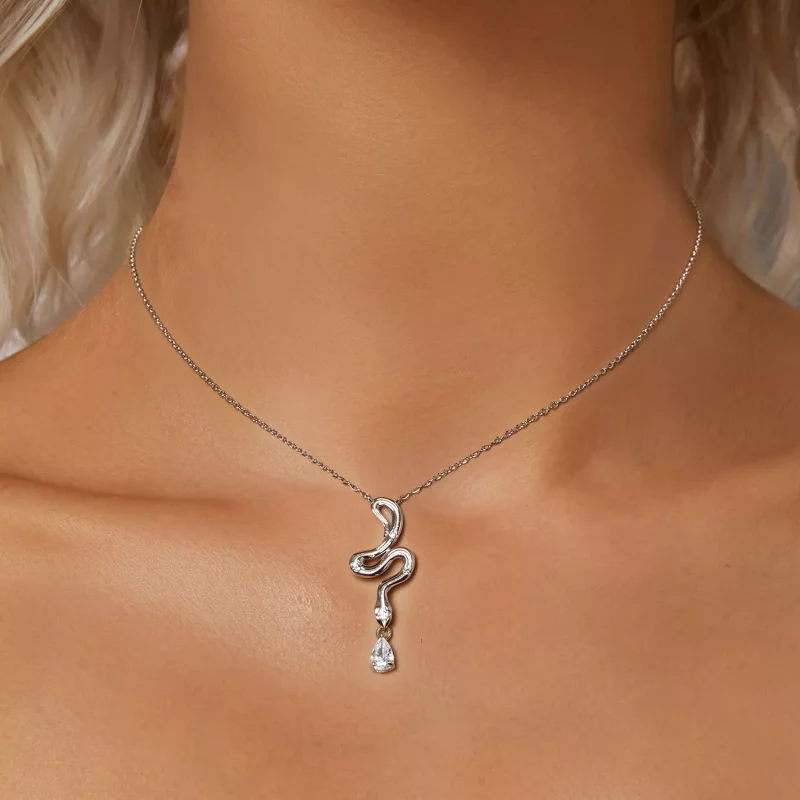 (imagen para) Collar de serpiente estilo PANDORA - BSN385 - Ver 5