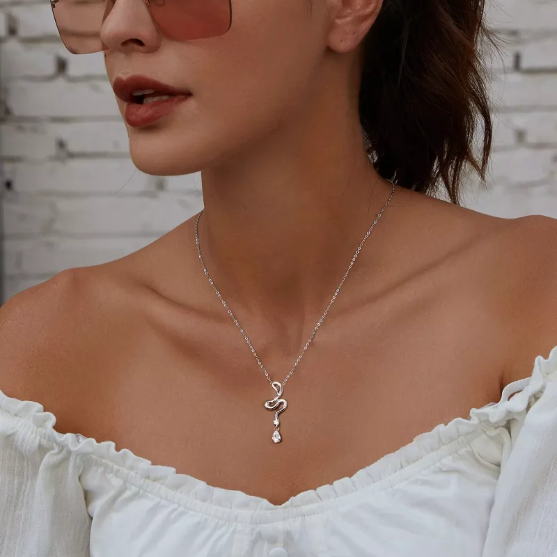 (imagen para) Collar de serpiente estilo PANDORA - BSN385 - Ver 6