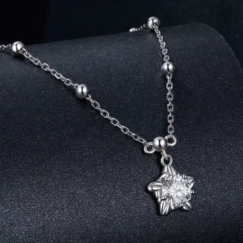 (imagen para) Collar estilo PANDORA Starlight de 0,5 ct (con un certificado) - MSN036 - Ver 2