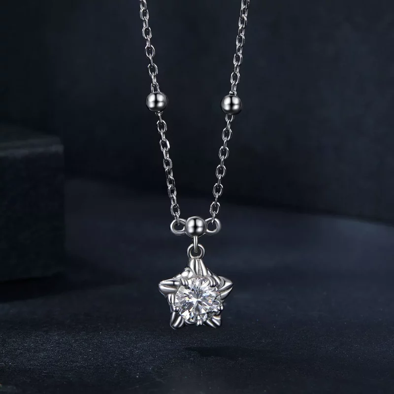 (imagen para) Collar estilo PANDORA Starlight de 0,5 ct (con un certificado) - MSN036 - Ver 3