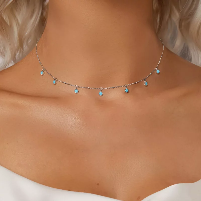 (imagen para) Collar turquesa estilo PANDORA - BSN388 - Ver 5