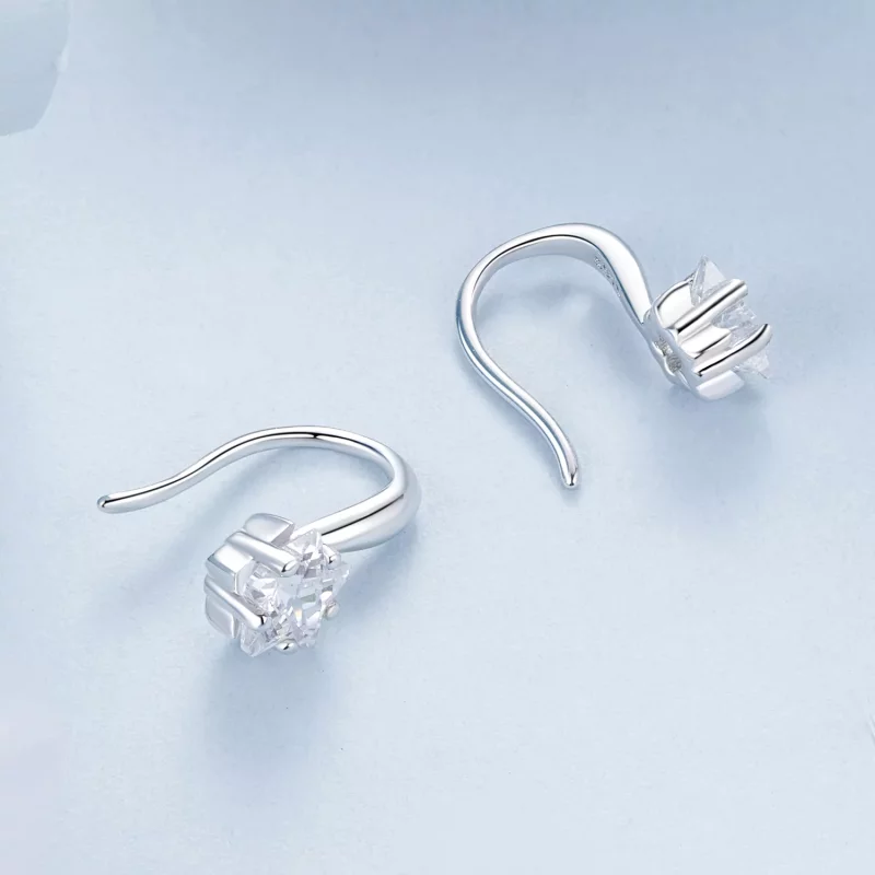 (imagen para) Ganchos para la oreja con forma de estrella estilo PANDORA - BSE1028 - Ver 4