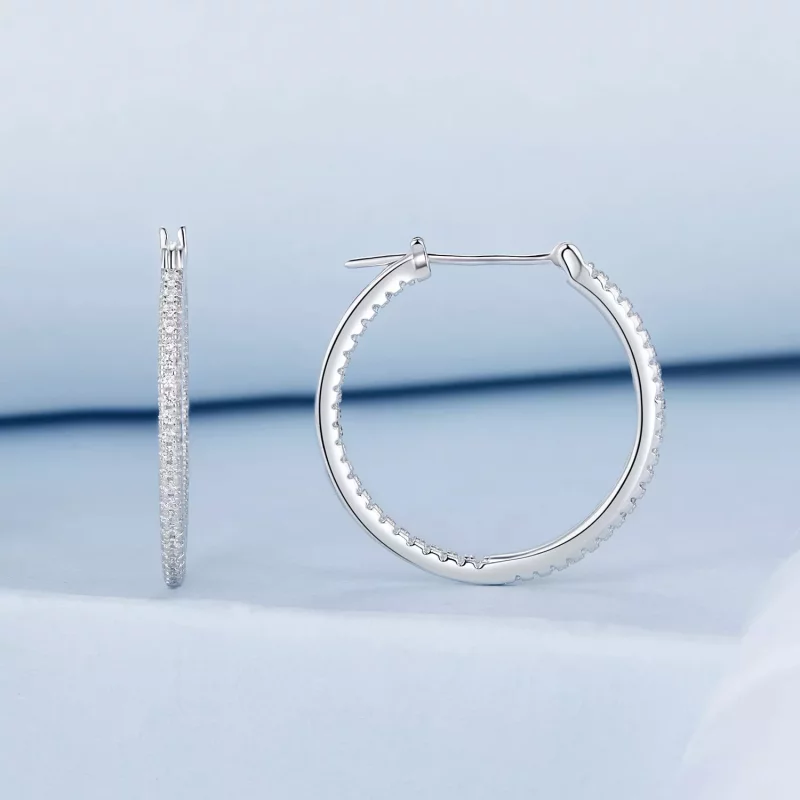 (imagen para) Pendientes brillantes estilo PANDORA - BSE1023-L - Ver 2