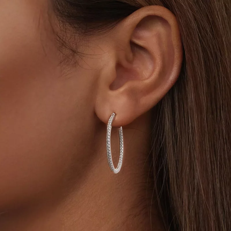 (imagen para) Pendientes brillantes estilo PANDORA - BSE1023-L - Ver 6