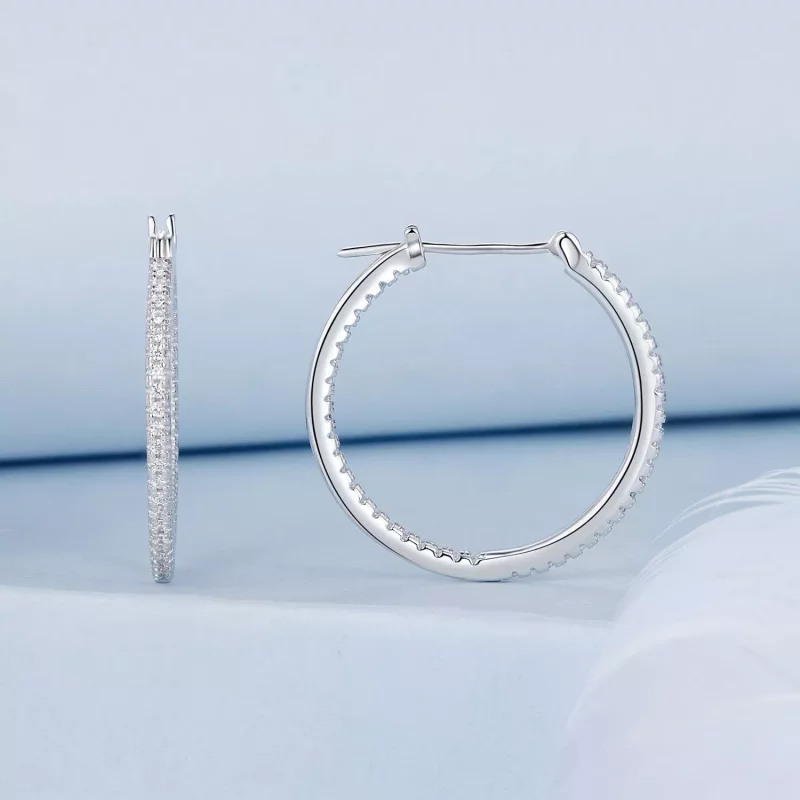 (imagen para) Pendientes brillantes estilo PANDORA - BSE1023-M - Ver 2