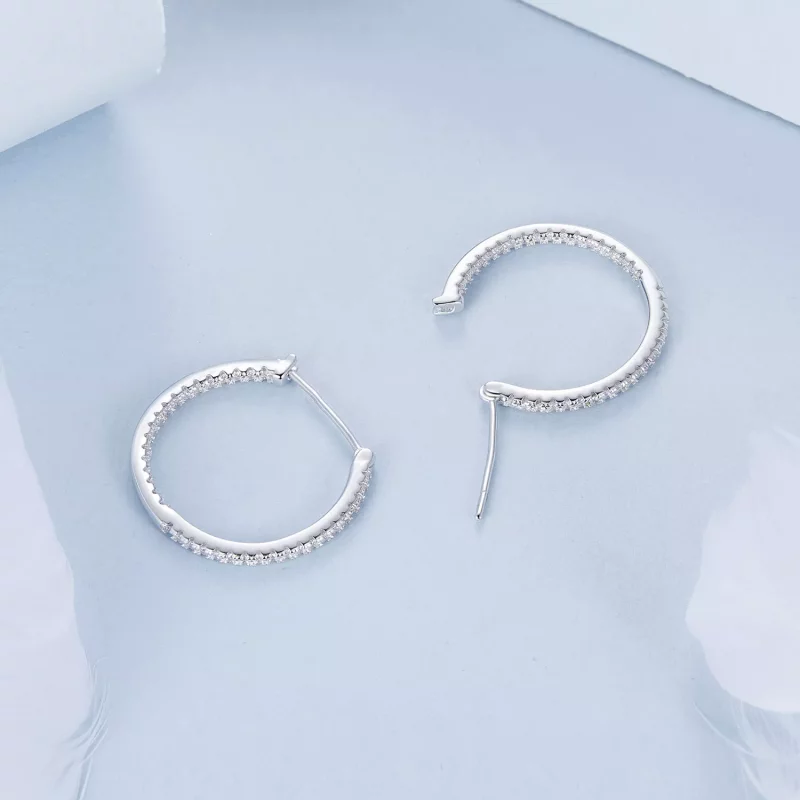 (imagen para) Pendientes brillantes estilo PANDORA - BSE1023-M - Ver 4