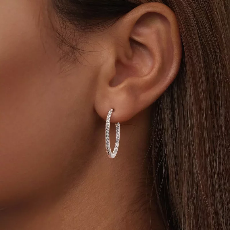 (imagen para) Pendientes brillantes estilo PANDORA - BSE1023-M - Ver 6
