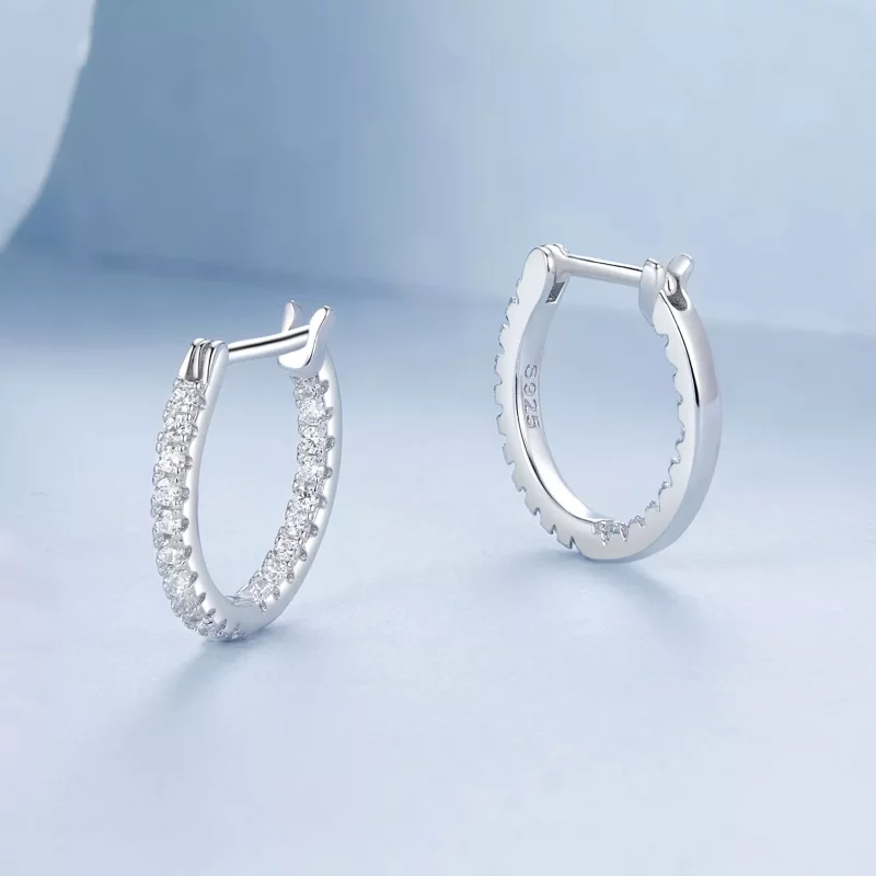 (imagen para) Pendientes brillantes estilo PANDORA - BSE1023 - Ver 3
