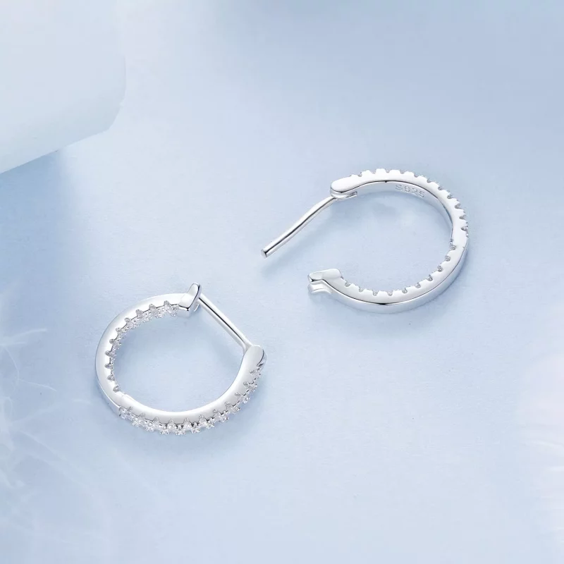 (imagen para) Pendientes brillantes estilo PANDORA - BSE1023 - Ver 4