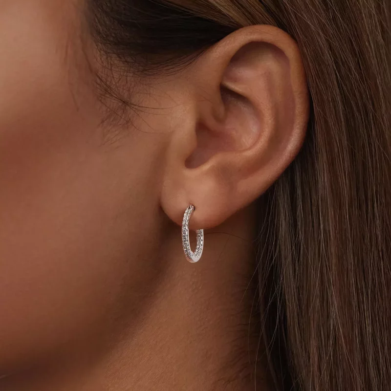 (imagen para) Pendientes brillantes estilo PANDORA - BSE1023 - Ver 6