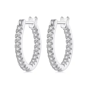 (imagen para) Pendientes brillantes estilo PANDORA - BSE1023