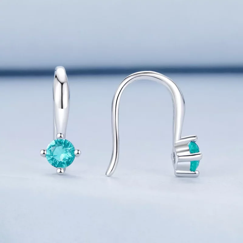 (imagen para) Pendientes colgantes estilo PANDORA en color verde - BSE1029 - Ver 2