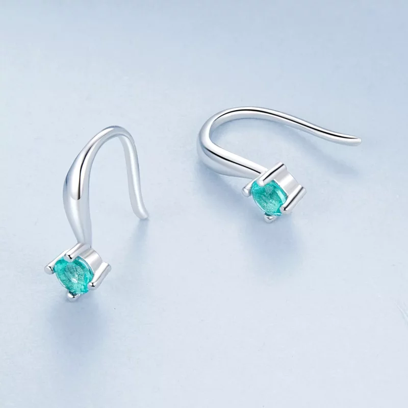 (imagen para) Pendientes colgantes estilo PANDORA en color verde - BSE1029 - Ver 3