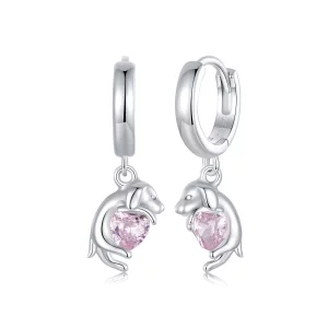 Pendientes con clip de estilo PANDORA en forma de golden retriever - SCE1759 (imagen para) Pendientes con clip de estilo PANDORA en forma de golden retriever - SCE1759