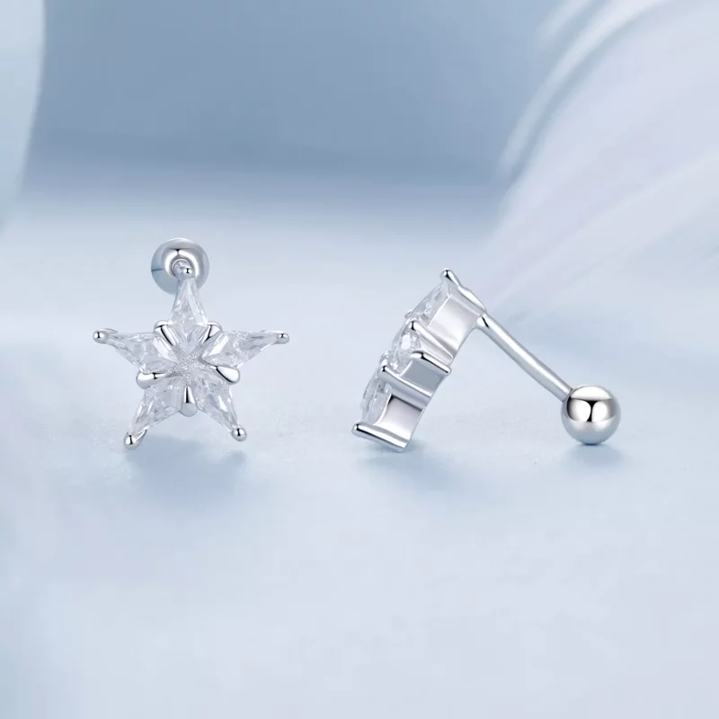 (imagen para) Pendientes con destellos de estrella estilo PANDORA - BSE1009 - Ver 4