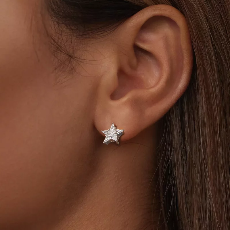 (imagen para) Pendientes con destellos de estrella estilo PANDORA - BSE1009 - Ver 5
