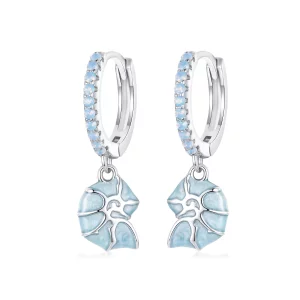 Pendientes de caracola azul estilo PANDORA - BSE1012 (imagen para) Pendientes de caracola azul estilo PANDORA - BSE1012