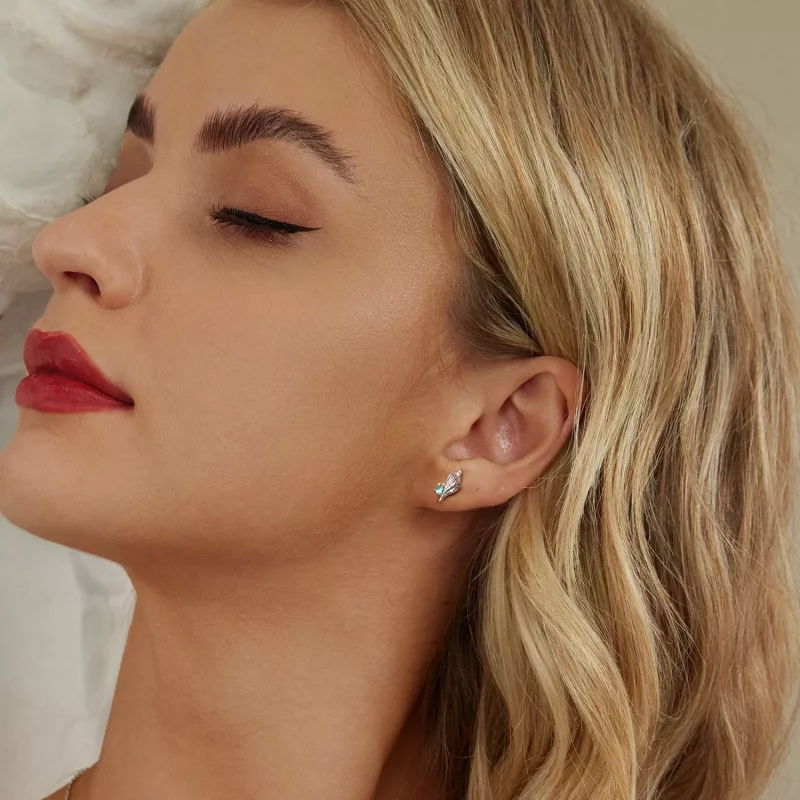 (imagen para) Pendientes de caracola estilo PANDORA - BSE1010 - Ver 8