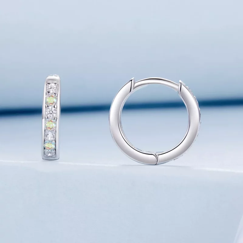 (imagen para) Pendientes de circonitas de colores estilo PANDORA - BSE1033 - Ver 2