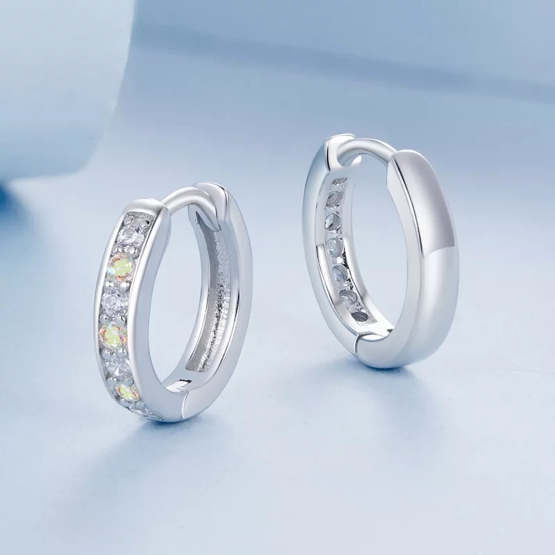 (imagen para) Pendientes de circonitas de colores estilo PANDORA - BSE1033 - Ver 3