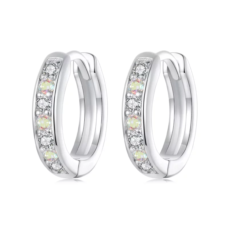 (imagen para) Pendientes de circonitas de colores estilo PANDORA - BSE1033