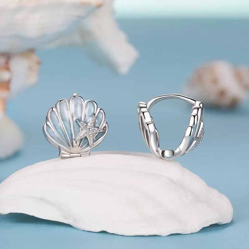 (imagen para) Pendientes de concha estilo PANDORA - BSE1011 - Ver 2
