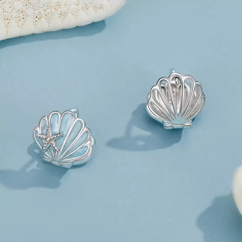 (imagen para) Pendientes de concha estilo PANDORA - BSE1011 - Ver 3