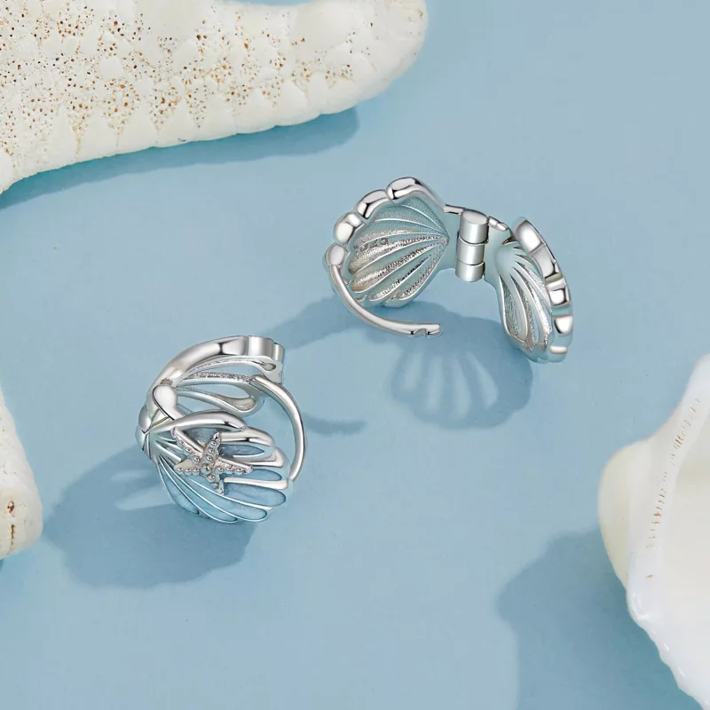 (imagen para) Pendientes de concha estilo PANDORA - BSE1011 - Ver 4