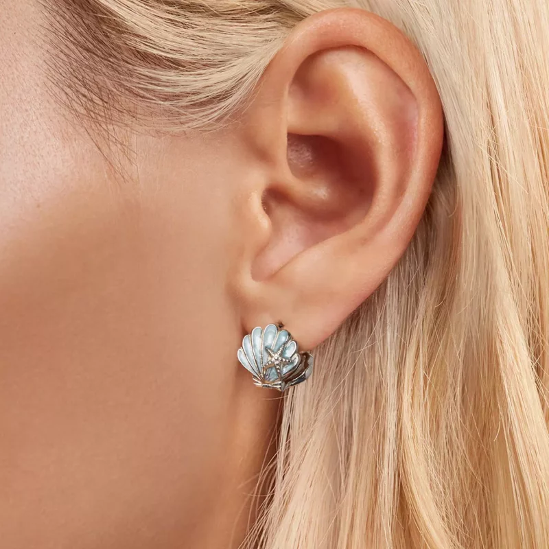 (imagen para) Pendientes de concha estilo PANDORA - BSE1011 - Ver 5
