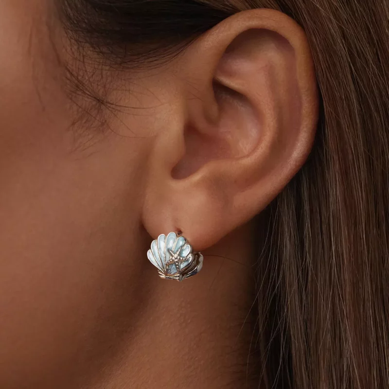 (imagen para) Pendientes de concha estilo PANDORA - BSE1011 - Ver 6