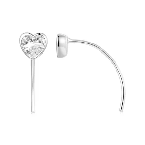 Pendientes de corazón estilo PANDORA - BSE1003 (imagen para) Pendientes de corazón estilo PANDORA - BSE1003
