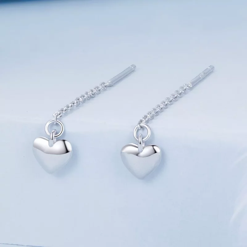 (imagen para) Pendientes de corazón estilo PANDORA - BSE1006 - Ver 2