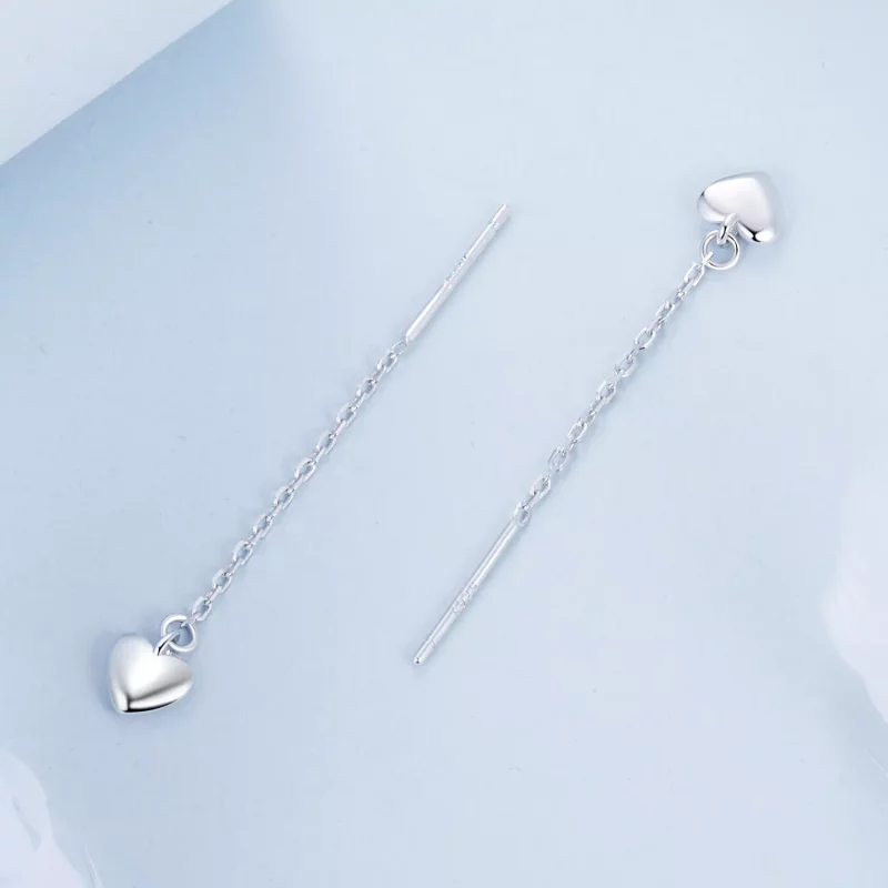 (imagen para) Pendientes de corazón estilo PANDORA - BSE1006 - Ver 4